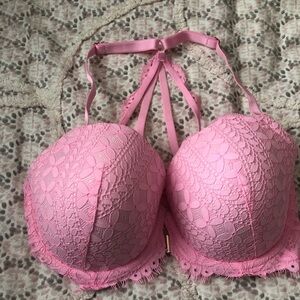 Victoria's Secret Pink Lace Bra Front Clasp NWOT 34DDD